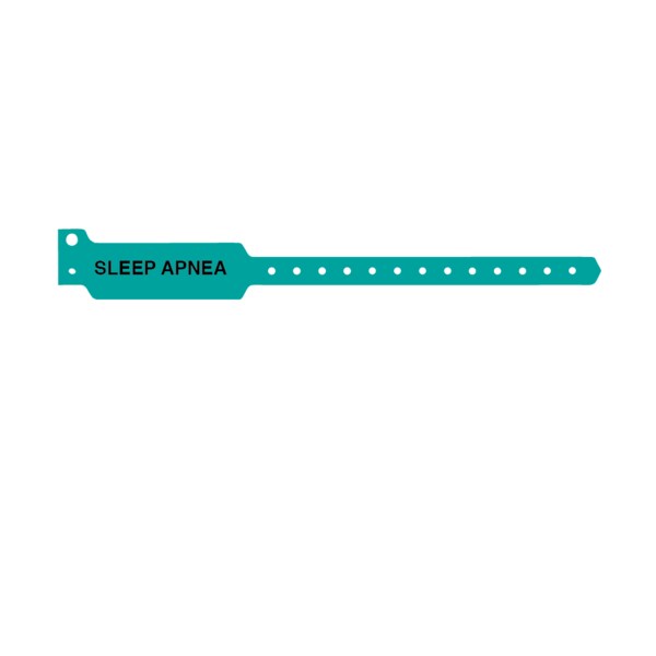 Nevs Wristband - Poly - Sleep Apnea 1-1/8" x 10-1/4" Aqua w/White WB-0049 - main